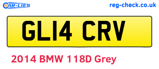 GL14CRV are the vehicle registration plates.