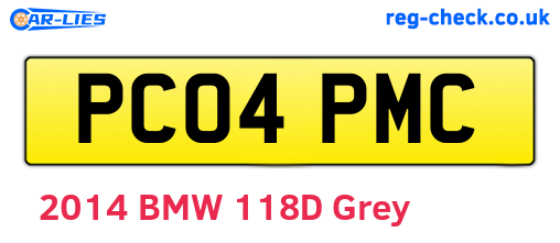 PC04PMC are the vehicle registration plates.