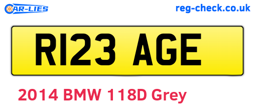 R123AGE are the vehicle registration plates.