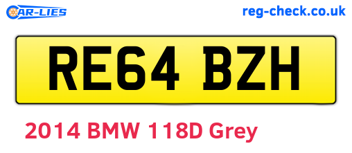RE64BZH are the vehicle registration plates.
