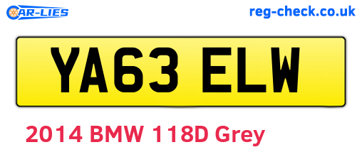 YA63ELW are the vehicle registration plates.