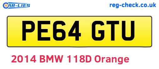 PE64GTU are the vehicle registration plates.