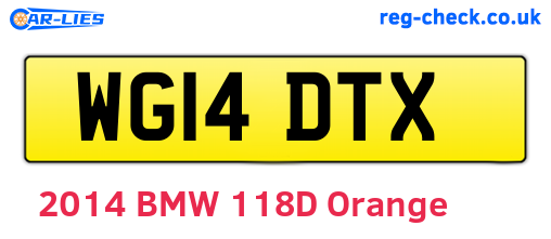 WG14DTX are the vehicle registration plates.