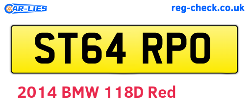 ST64RPO are the vehicle registration plates.