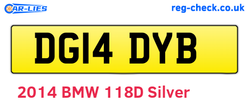 DG14DYB are the vehicle registration plates.