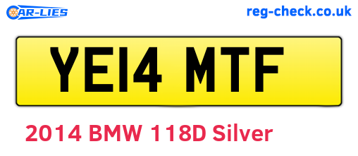 YE14MTF are the vehicle registration plates.
