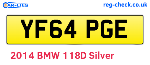 YF64PGE are the vehicle registration plates.