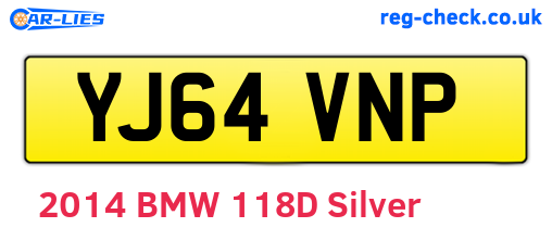YJ64VNP are the vehicle registration plates.