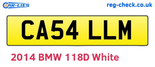 CA54LLM are the vehicle registration plates.
