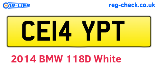 CE14YPT are the vehicle registration plates.