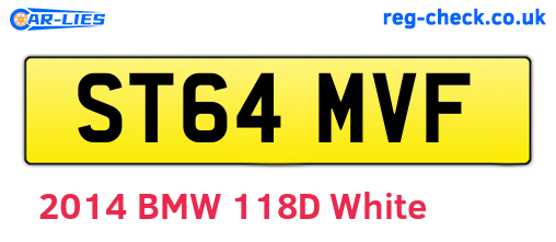 ST64MVF are the vehicle registration plates.