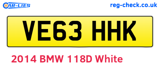 VE63HHK are the vehicle registration plates.
