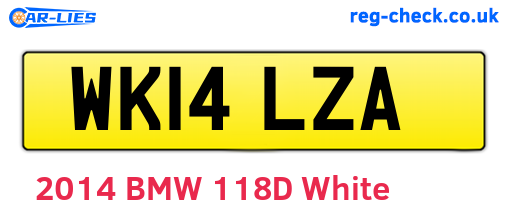 WK14LZA are the vehicle registration plates.
