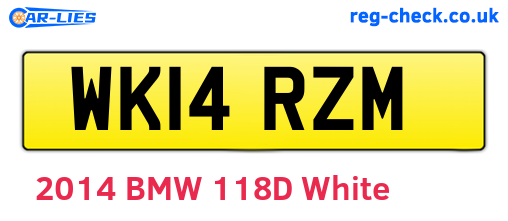 WK14RZM are the vehicle registration plates.