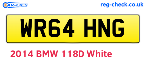 WR64HNG are the vehicle registration plates.