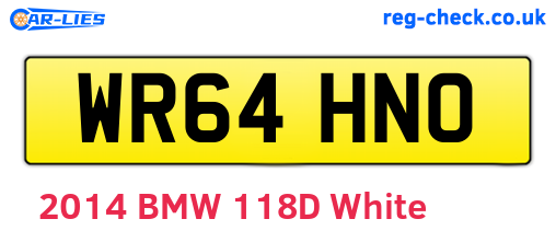 WR64HNO are the vehicle registration plates.
