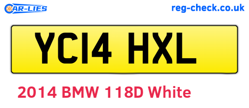 YC14HXL are the vehicle registration plates.