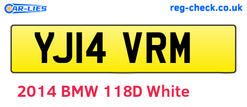 YJ14VRM are the vehicle registration plates.