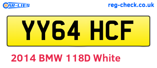 YY64HCF are the vehicle registration plates.