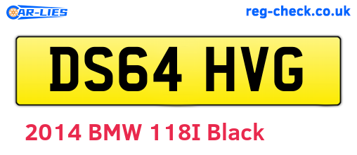 DS64HVG are the vehicle registration plates.