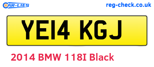 YE14KGJ are the vehicle registration plates.