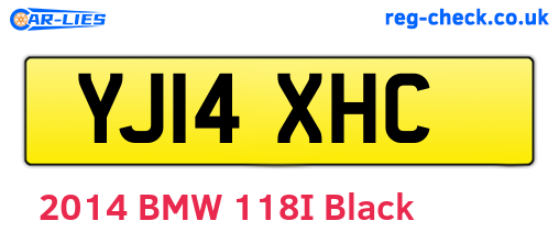 YJ14XHC are the vehicle registration plates.