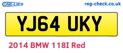 YJ64UKY are the vehicle registration plates.