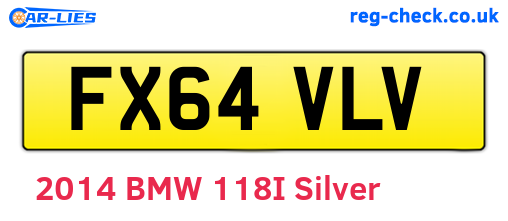 FX64VLV are the vehicle registration plates.