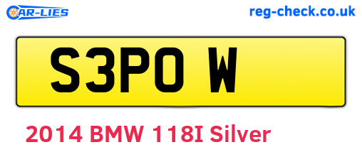 S3POW are the vehicle registration plates.