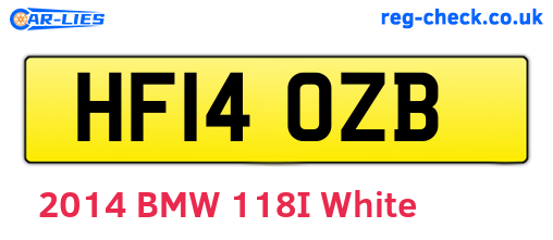 HF14OZB are the vehicle registration plates.