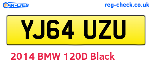 YJ64UZU are the vehicle registration plates.