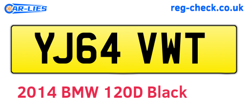 YJ64VWT are the vehicle registration plates.