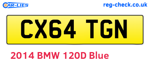CX64TGN are the vehicle registration plates.