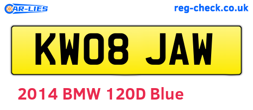 KW08JAW are the vehicle registration plates.