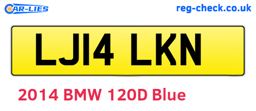 LJ14LKN are the vehicle registration plates.