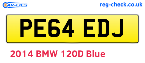 PE64EDJ are the vehicle registration plates.