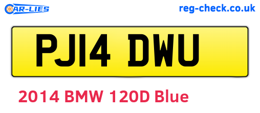PJ14DWU are the vehicle registration plates.