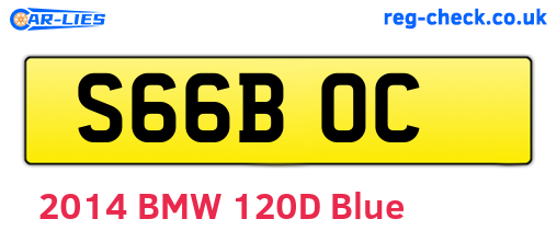 S66BOC are the vehicle registration plates.