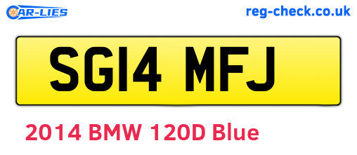 SG14MFJ are the vehicle registration plates.