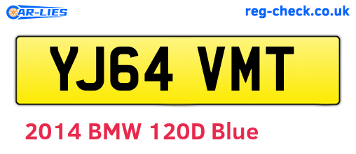 YJ64VMT are the vehicle registration plates.