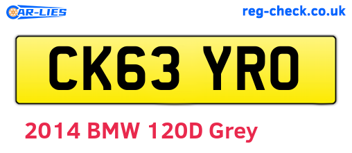 CK63YRO are the vehicle registration plates.