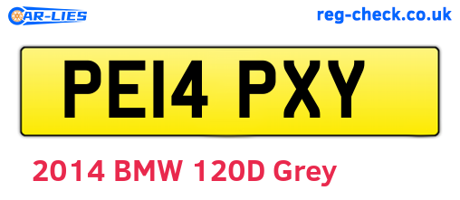 PE14PXY are the vehicle registration plates.