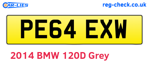 PE64EXW are the vehicle registration plates.