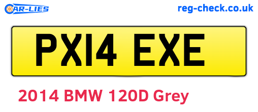 PX14EXE are the vehicle registration plates.