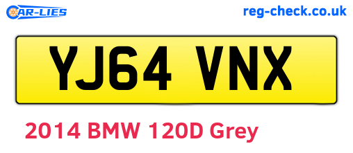 YJ64VNX are the vehicle registration plates.