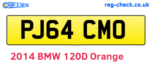 PJ64CMO are the vehicle registration plates.