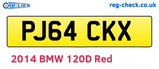 PJ64CKX are the vehicle registration plates.