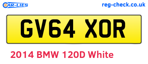 GV64XOR are the vehicle registration plates.