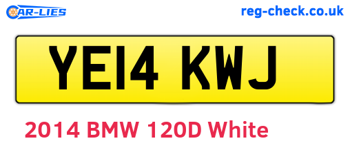 YE14KWJ are the vehicle registration plates.