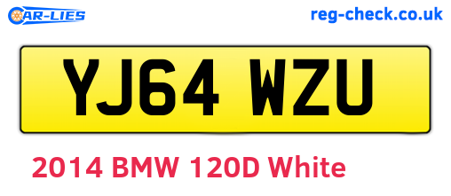 YJ64WZU are the vehicle registration plates.